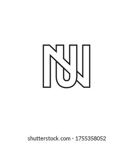 N U / U N letter lines  logo design vector