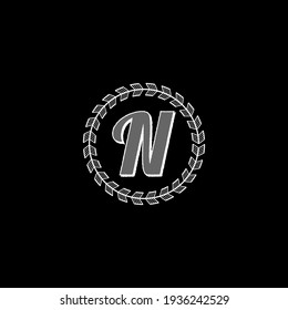 N Unique abstract geometric vector logo design