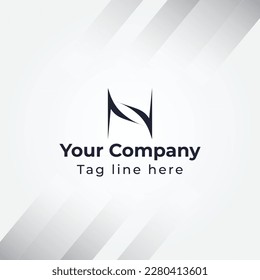 N unique letter logo icon vector design