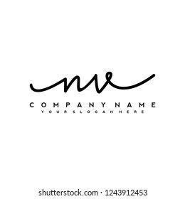 N V Initial Handwriting Logo Vector Stock Vector Royalty Free