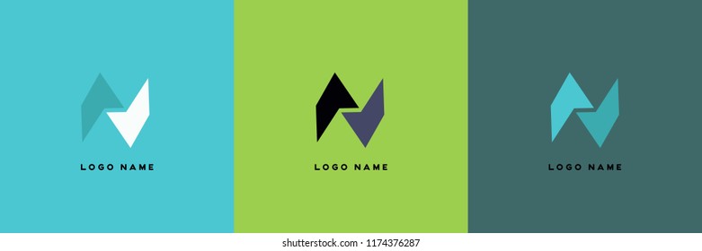 N vector abstract logo template