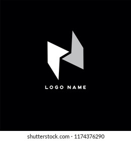 N vector geometric logo template