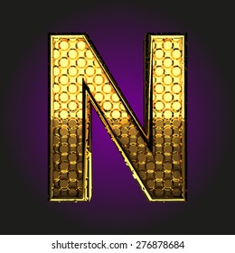 n vector golden letter