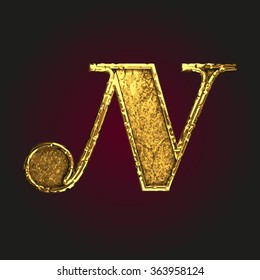 n vector golden letter