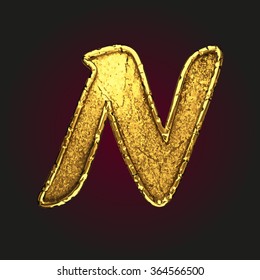n vector golden letter