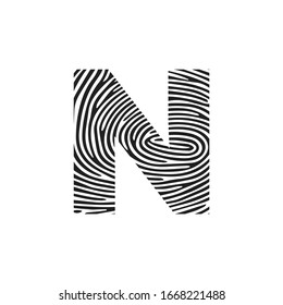 n Vector Letter base logo. Initial letter n vector Icon Fingerprint Concept