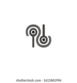 "N" vector logo for brands and company names