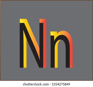N vector logo line english art