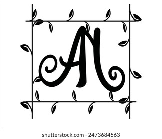 N AND A vector logo monogram abstract silhouette black set isolated on white background