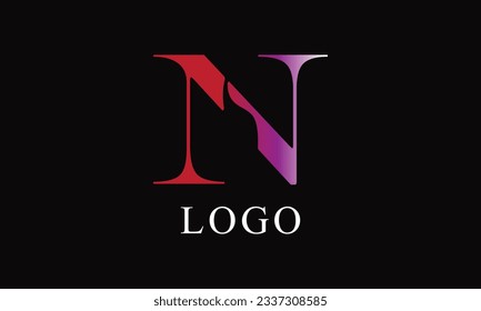 N vector professional modern simple minimal logo design