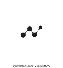 N vector technology line design logo