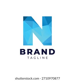 n logotipo geométrico vibrante com um "n" moderno que reflete criatividade e inovação.