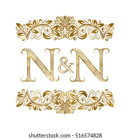 Vintage Initials Logo Symbol Letters N Stock Vector (Royalty Free ...