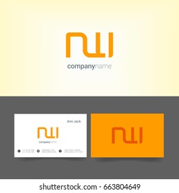 N W joint logo letter design with business card template