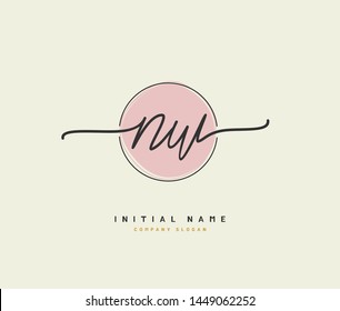 N W NW Beauty vector initial logo, handwriting logo of initial signature, wedding, fashion, jewerly, boutique, floral and botanical with creative template for any company or business.
