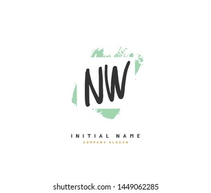 N W NW Beauty vector initial logo, handwriting logo of initial signature, wedding, fashion, jewerly, boutique, floral and botanical with creative template for any company or business.