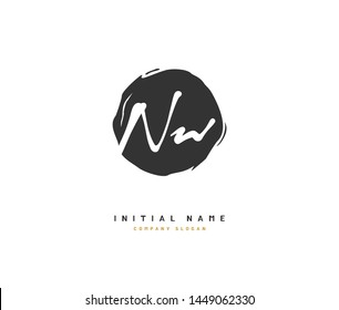 N W NW Beauty vector initial logo, handwriting logo of initial signature, wedding, fashion, jewerly, boutique, floral and botanical with creative template for any company or business.