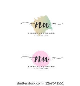 N W NW Initial letter handwriting and  signature logo.