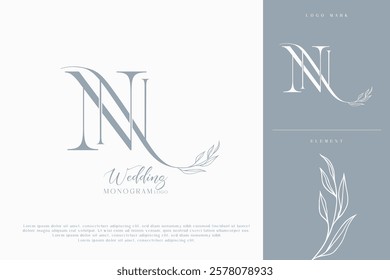 N N Wedding Monogram Logo