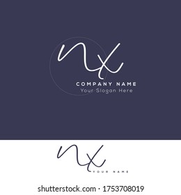  N X NX Initial letter handwriting and signature logo.