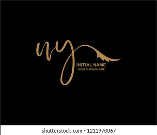 N Y Initial Handwriting Logo Template