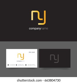 N Y joint logo letter design with business card template
