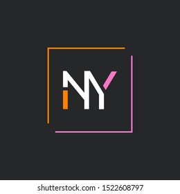 N Y letters  joint logo design vector