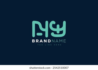 Logo-Design N und Y. NY abstrakte Buchstaben Logo-Monogramm. Dieses Logo-Design ist der Prozess der Erstellung eines visuellen Symbols, das eine Marke, ein Unternehmen oder eine Einzelperson repräsentiert.