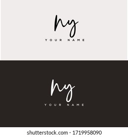  N Y NY Initial letter handwriting and signature logo.	
