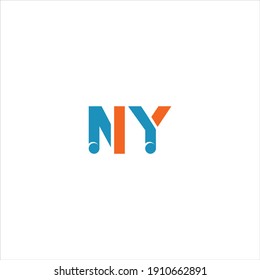 N Y unique abstract letter logo design. ny monogram