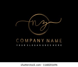 N Z Initial handwriting logo vector