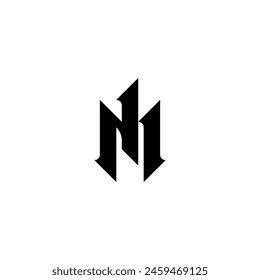 N1 or N 1 monogram Logo design letter