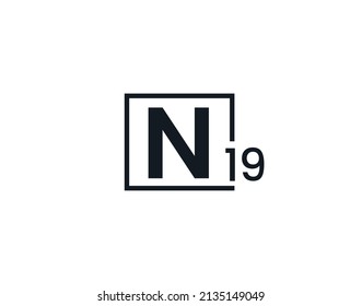 N19, 19N Initial letter logo