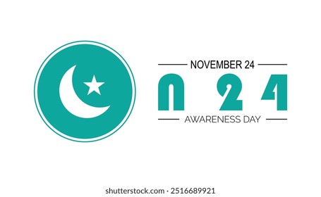 N24 awareness day is observed every year on November. Medical Healthcare Awareness concept. background, placard, banner template Vector illustration design.