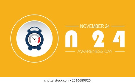 N24 awareness day is observed every year on November. Medical Healthcare Awareness concept. background, placard, banner template Vector illustration design.