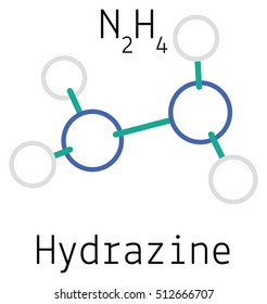 N2H4 Hydrazine molecule isolated on white