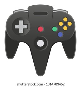 N64 arcade video game controller flat color icon for apps or website