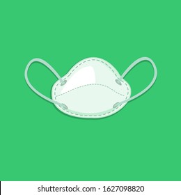 N95 face mask vector on green background 