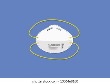 N95 Health masks prevent pollution , Particle PM2.5 Protection, Flat design 