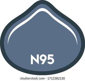 N95 Mask Vector Icon Logo Design Custom Illustration
