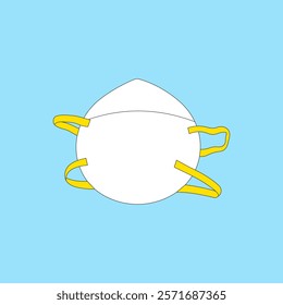 N95 Mask vector illustration isolated on blue background