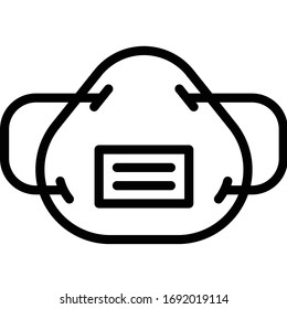 N95 mask vector illustration, line design icon