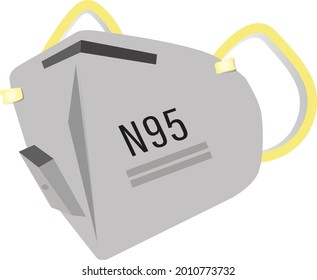 n95 mask coronavirüs vector simle clip art illustration