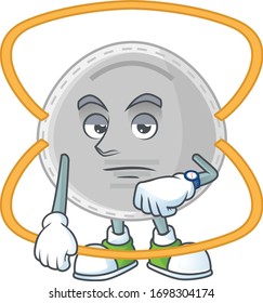 N95 mask with waiting gesture cartoon mascot design concept