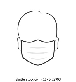 Medizinische Gesichtsmaske, N95 Vektorillustration Symbol für Maske, einfarbiger Hintergrund