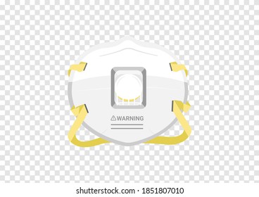 N95 particulate respirator mask vectors for filter dust and antivirus isolated on transparency background ep05