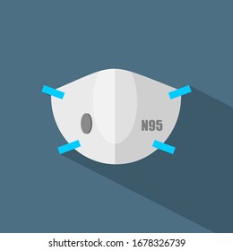 N95 for respiratory protection. Respiratory mask for medical. Hospitals or protect pollution with face masks. Vector illustration