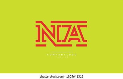 NA abstract initials monogram letter text alphabet logo design