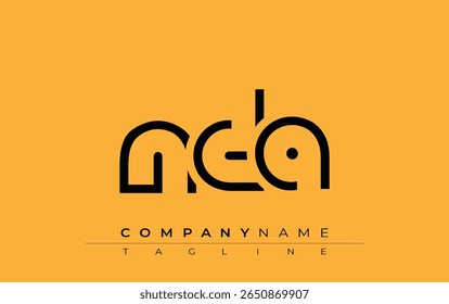 NA design de letra abstrata. Design de logotipo comercial moderno com tipografia abstrata e estilo contemporâneo