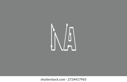 NA, UM MONOGRAMA DE LOGOTIPO DE LETRA ABSTRATA